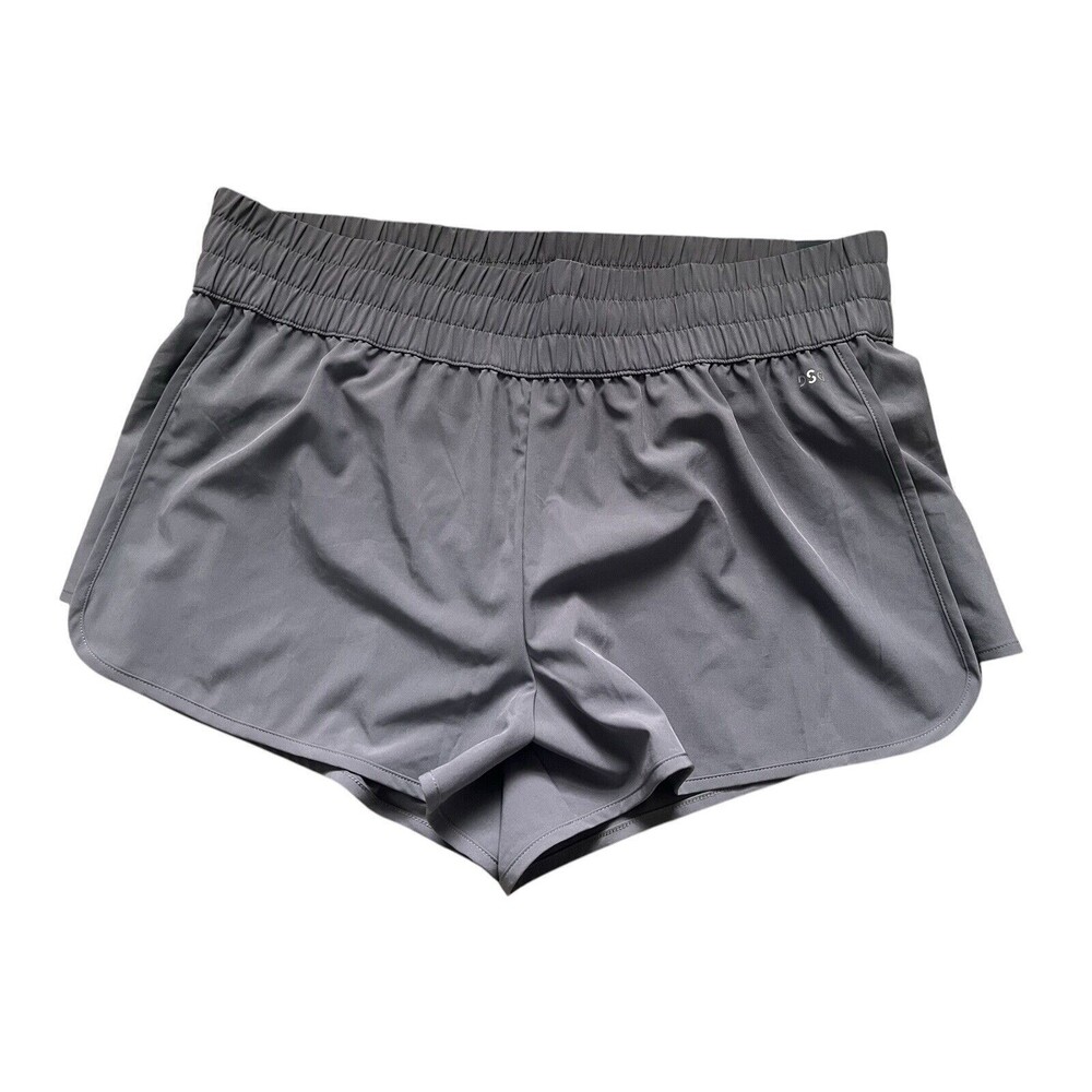 NEW DSG Women's 3" Gray Athletic Shorts Built-In Liner Stride High Rise Size XL
